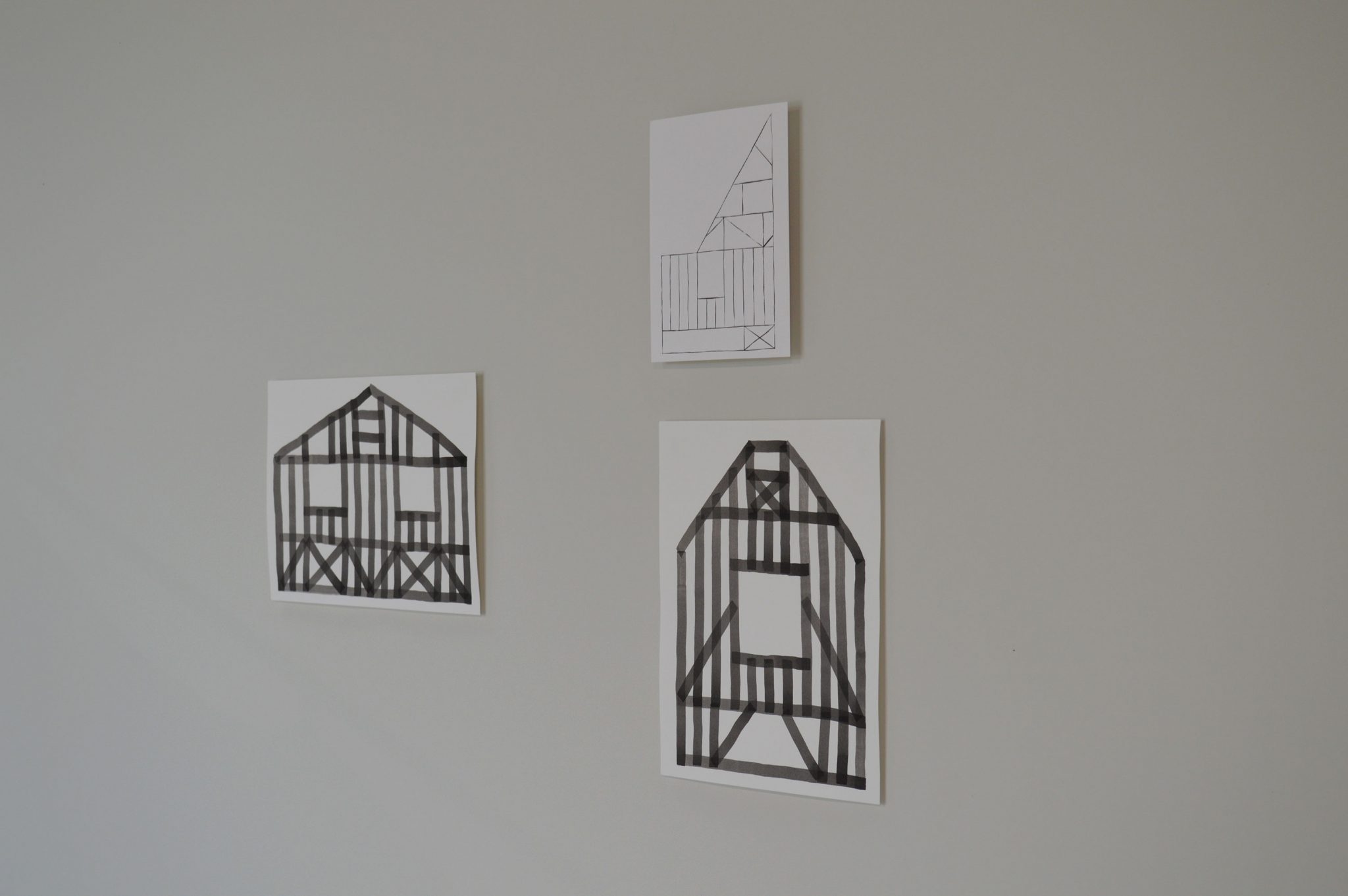 Vue d'exposition de restitution "Lignes flottantes"