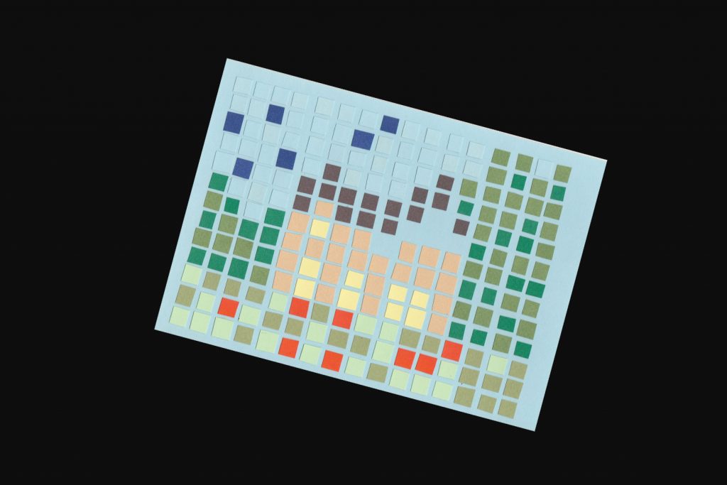 Recherches graphiques personnelles autour de l'image pixelisée - découpage collage